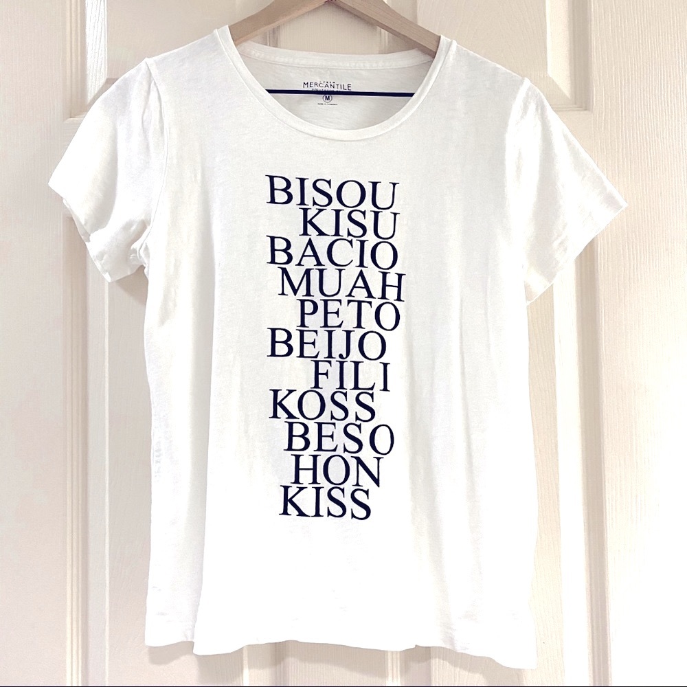 J. Crew Kiss Languages SS T-Shirt